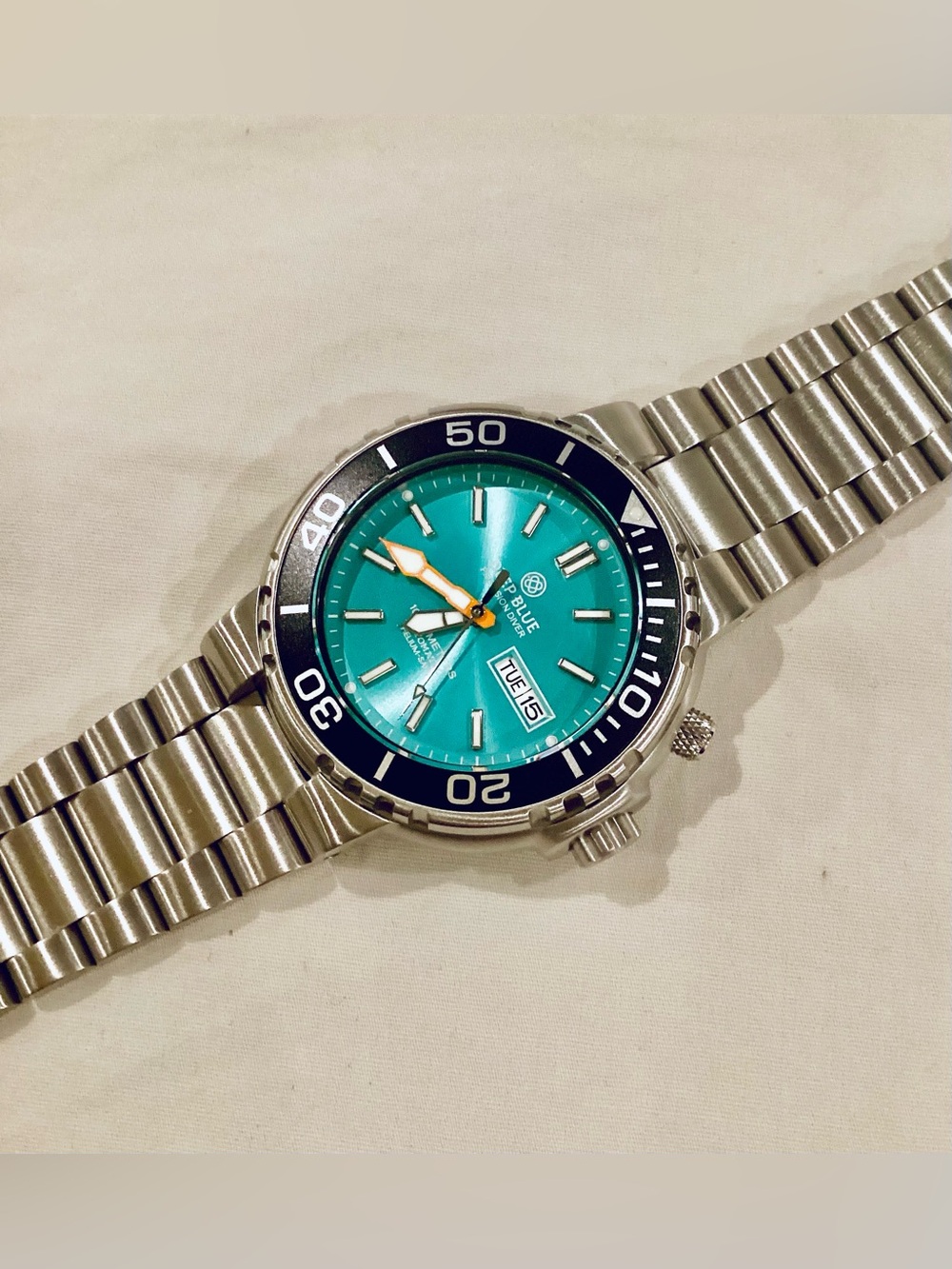 DEEP BLUE PRO SUN DIVER IV 1000 TURQUOISE DIAL 45mm/1000m DIVER Watch {FULL KIT}